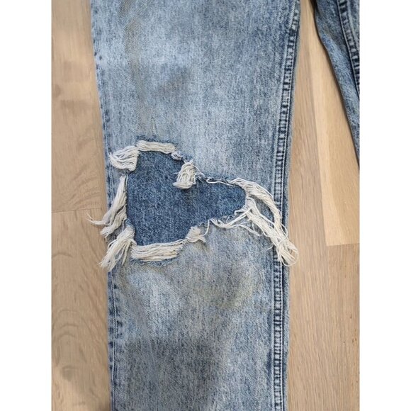 We The Free People Distressed My Own Lane Classic Straight Leg 30 Jeans Light - Picture 3 of 12